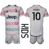 Juventus Paul Pogba #10 Uit tenue voor kinderen 2023-24 Korte Mouwen (+ broek)