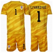 Kroatië Dominik Livakovic #1 Keeper Thuis tenue voor kinderen EK 2024 Korte Mouwen (+ broek)