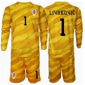 Kroatië Dominik Livakovic #1 Keeper Thuis tenue voor kinderen EK 2024 Lange Mouwen (+ broek)