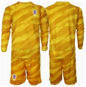 Kroatië Keeper Thuis tenue voor kinderen EK 2024 Lange Mouwen (+ broek)