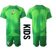 Kroatië Keeper Thuis tenue voor kinderen WK 2022 Korte Mouwen (+ broek)