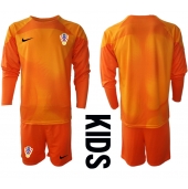 Kroatië Keeper Uit tenue voor kinderen WK 2022 Lange Mouwen (+ broek)