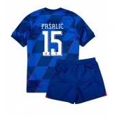 Kroatië Mario Pasalic #15 Uit tenue voor kinderen EK 2024 Korte Mouwen (+ broek)