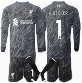 Liverpool Alisson Becker #1 Keeper Thuis tenue voor kinderen 2024-25 Lange Mouwen (+ broek)
