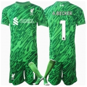 Liverpool Alisson Becker #1 Keeper Uit tenue voor kinderen 2024-25 Korte Mouwen (+ broek)