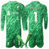 Liverpool Alisson Becker #1 Keeper Uit tenue voor kinderen 2024-25 Lange Mouwen (+ broek)