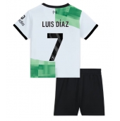 Liverpool Luis Diaz #7 Uit tenue voor kinderen 2023-24 Korte Mouwen (+ broek)