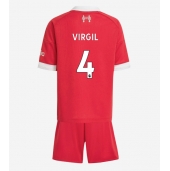 Liverpool Virgil van Dijk #4 Thuis tenue voor kinderen 2025-26 Korte Mouwen (+ broek)