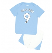 Manchester City Erling Haaland #9 Thuis tenue voor kinderen 2023-24 Korte Mouwen (+ broek)