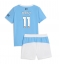 Manchester City Jeremy Doku #11 Thuis tenue voor kinderen 2025-26 Korte Mouwen (+ broek)