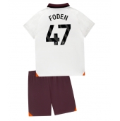 Manchester City Phil Foden #47 Uit tenue voor kinderen 2023-24 Korte Mouwen (+ broek)
