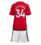 Manchester United Donny van de Beek #34 Thuis tenue voor kinderen 2023-24 Korte Mouwen (+ broek)