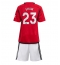 Manchester United Luke Shaw #23 Thuis tenue voor kinderen 2023-24 Korte Mouwen (+ broek)