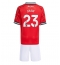 Manchester United Luke Shaw #23 Thuis tenue voor kinderen 2025-26 Korte Mouwen (+ broek)