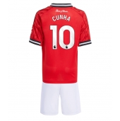Manchester United Matheus Cunha #10 Thuis tenue voor kinderen 2025-26 Korte Mouwen (+ broek)