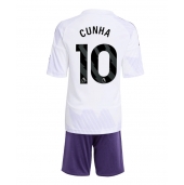Manchester United Matheus Cunha #10 Uit tenue voor kinderen 2025-26 Korte Mouwen (+ broek)
