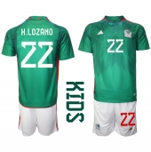 Mexico Hirving Lozano #22 Thuis tenue voor kinderen WK 2022 Korte Mouwen (+ broek)