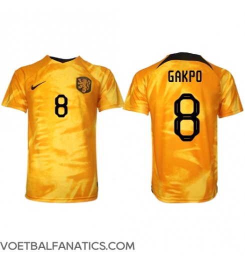 Nederland Cody Gakpo #8 Thuis tenue WK 2022 Korte Mouwen