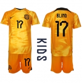 Nederland Daley Blind #17 Thuis tenue voor kinderen WK 2022 Korte Mouwen (+ broek)