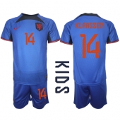 Nederland Davy Klaassen #14 Uit tenue voor kinderen WK 2022 Korte Mouwen (+ broek)