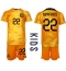 Nederland Denzel Dumfries #22 Thuis tenue voor kinderen WK 2022 Korte Mouwen (+ broek)