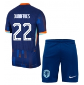Nederland Denzel Dumfries #22 Uit tenue voor kinderen EK 2024 Korte Mouwen (+ broek)