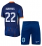 Nederland Denzel Dumfries #22 Uit tenue voor kinderen EK 2024 Korte Mouwen (+ broek)