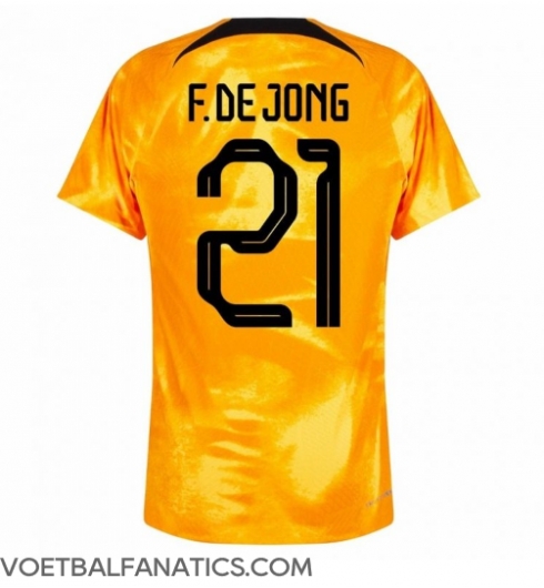 Nederland Frenkie de Jong #21 Thuis tenue WK 2022 Korte Mouwen