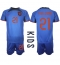 Nederland Frenkie de Jong #21 Uit tenue voor kinderen WK 2022 Korte Mouwen (+ broek)