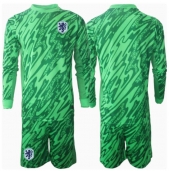 Nederland Keeper Thuis tenue voor kinderen EK 2024 Lange Mouwen (+ broek)