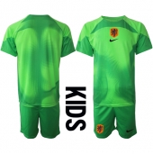 Nederland Keeper Thuis tenue voor kinderen WK 2022 Korte Mouwen (+ broek)