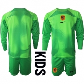 Nederland Keeper Thuis tenue voor kinderen WK 2022 Lange Mouwen (+ broek)