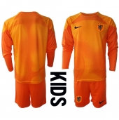 Nederland Keeper Uit tenue voor kinderen WK 2022 Lange Mouwen (+ broek)