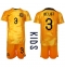 Nederland Matthijs de Ligt #3 Thuis tenue voor kinderen WK 2022 Korte Mouwen (+ broek)