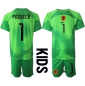 Nederland Remko Pasveer #1 Keeper Thuis tenue voor kinderen WK 2022 Korte Mouwen (+ broek)