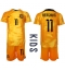 Nederland Steven Berghuis #11 Thuis tenue voor kinderen WK 2022 Korte Mouwen (+ broek)