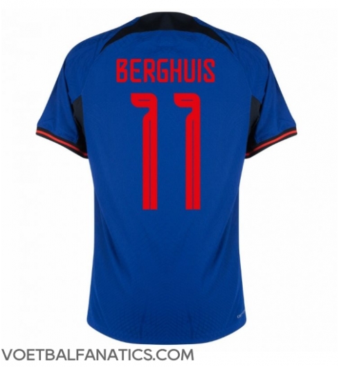 Nederland Steven Berghuis #11 Uit tenue WK 2022 Korte Mouwen