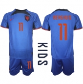 Nederland Steven Berghuis #11 Uit tenue voor kinderen WK 2022 Korte Mouwen (+ broek)