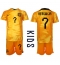 Nederland Steven Bergwijn #7 Thuis tenue voor kinderen WK 2022 Korte Mouwen (+ broek)
