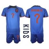 Nederland Steven Bergwijn #7 Uit tenue voor kinderen WK 2022 Korte Mouwen (+ broek)