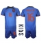 Nederland Tyrell Malacia #16 Uit tenue voor kinderen WK 2022 Korte Mouwen (+ broek)