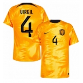 Nederland Virgil van Dijk #4 Thuis tenue WK 2022 Korte Mouwen