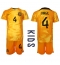 Nederland Virgil van Dijk #4 Thuis tenue voor kinderen WK 2022 Korte Mouwen (+ broek)