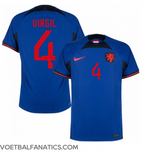 Nederland Virgil van Dijk #4 Uit tenue WK 2022 Korte Mouwen