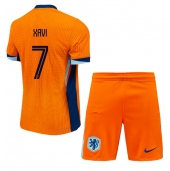Nederland Xavi Simons #7 Thuis tenue voor kinderen EK 2024 Korte Mouwen (+ broek)