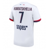 Paris Saint-Germain Khvicha Kvaratskhelia #7 Uit tenue 2025-26 Korte Mouwen