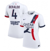 Paris Saint-Germain Lucas Beraldo #4 Uit tenue voor Dames 2025-26 Korte Mouwen