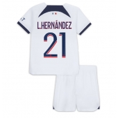 Paris Saint-Germain Lucas Hernandez #21 Uit tenue voor kinderen 2023-24 Korte Mouwen (+ broek)