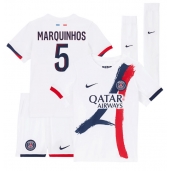 Paris Saint-Germain Marquinhos #5 Uit tenue voor kinderen 2025-26 Korte Mouwen (+ broek)