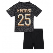 Paris Saint-Germain Nuno Mendes #25 Derde tenue voor kinderen 2023-24 Korte Mouwen (+ broek)
